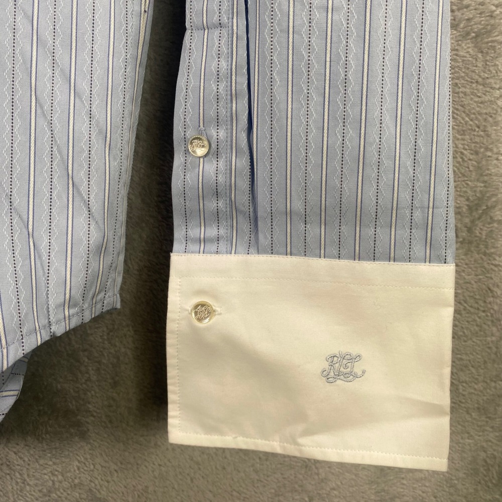 Lauren Ralph Lauren Striped Button Up Shirt Womens Medium Preppy Workwear - Picture 4 of 9